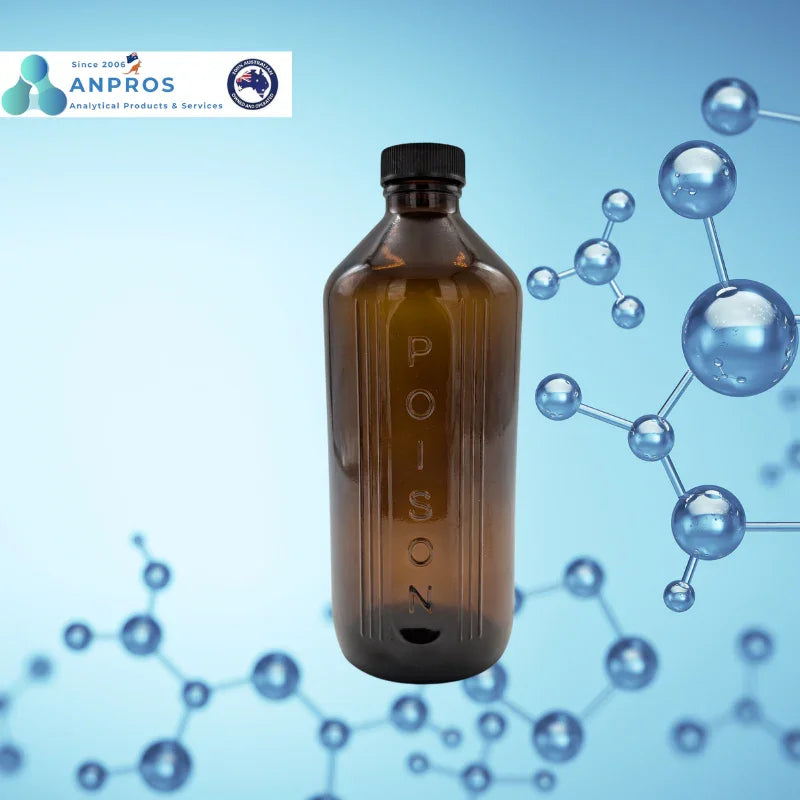 Sample Bottles- Glass Round Amber (Poison)