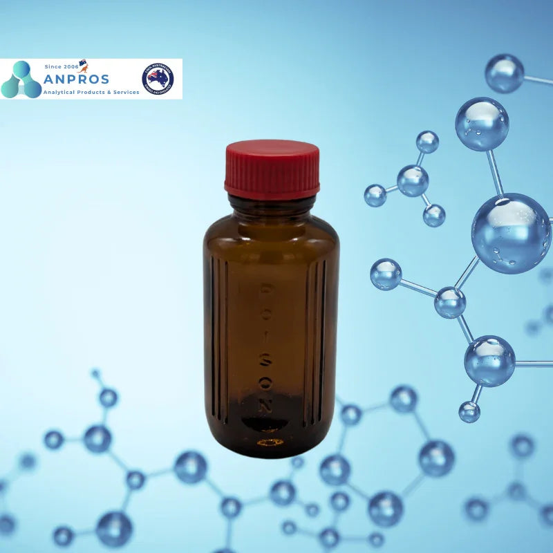 Sample Bottles- Glass Round Amber (Poison)