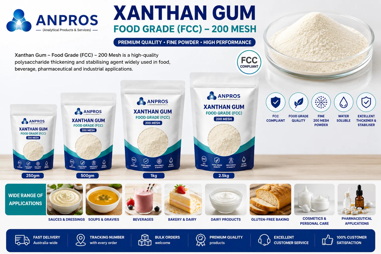 Xanthan Gum (Food Grade - FCC)